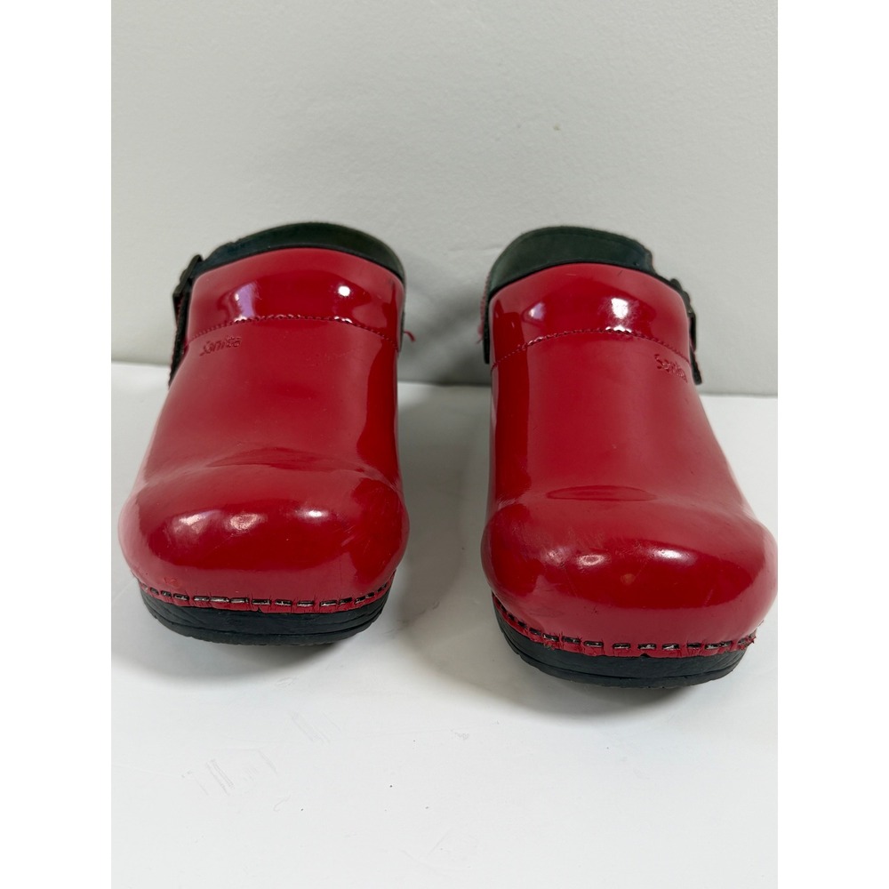 Sanita Estelle Convertible Slingback 40-US 9 Red Patent Leather Work Clogs - Picture 4 of 11